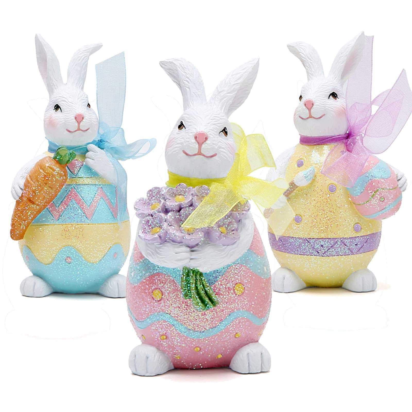 Hodao Set of 3 Easter Bunny Egg Decorations