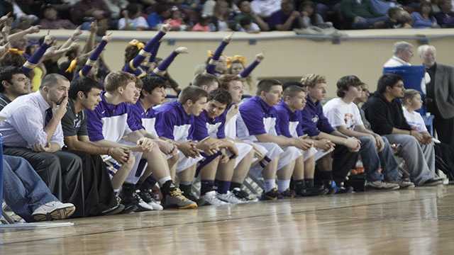 Upset The No.1 ranked Class A boys Weleetka watch from the bench during the final minutes of their loss to No. 2 Glencoe on Saturday.