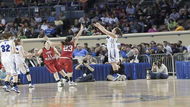 Three-point shot A Lomega player takes a three-point shot during their loss to Erick on Saturday.