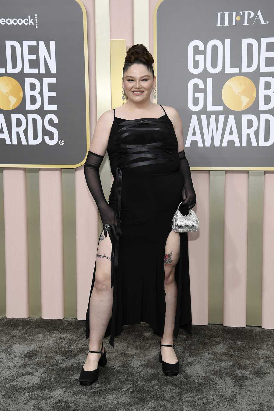 NBC's 80th Annual Golden Globe Awards - Arrivals beverly hills, california january 10 80th annual golden globe awards pictured megan stalter arrives at the 80th annual golden globe awards held at the beverly hilton hotel on january 10, 2023 in beverly hills, california photo by kevork djanseziannbc via getty images