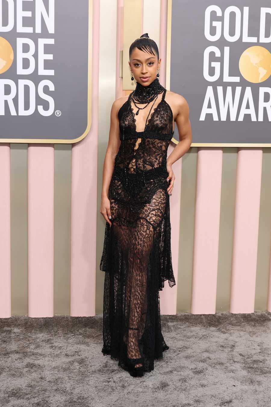 80th Annual Golden Globe Awards - Arrivals beverly hills, california january 10 liza koshy attends the 80th annual golden globe awards at the beverly hilton on january 10, 2023 in beverly hills, california photo by amy sussmangetty images