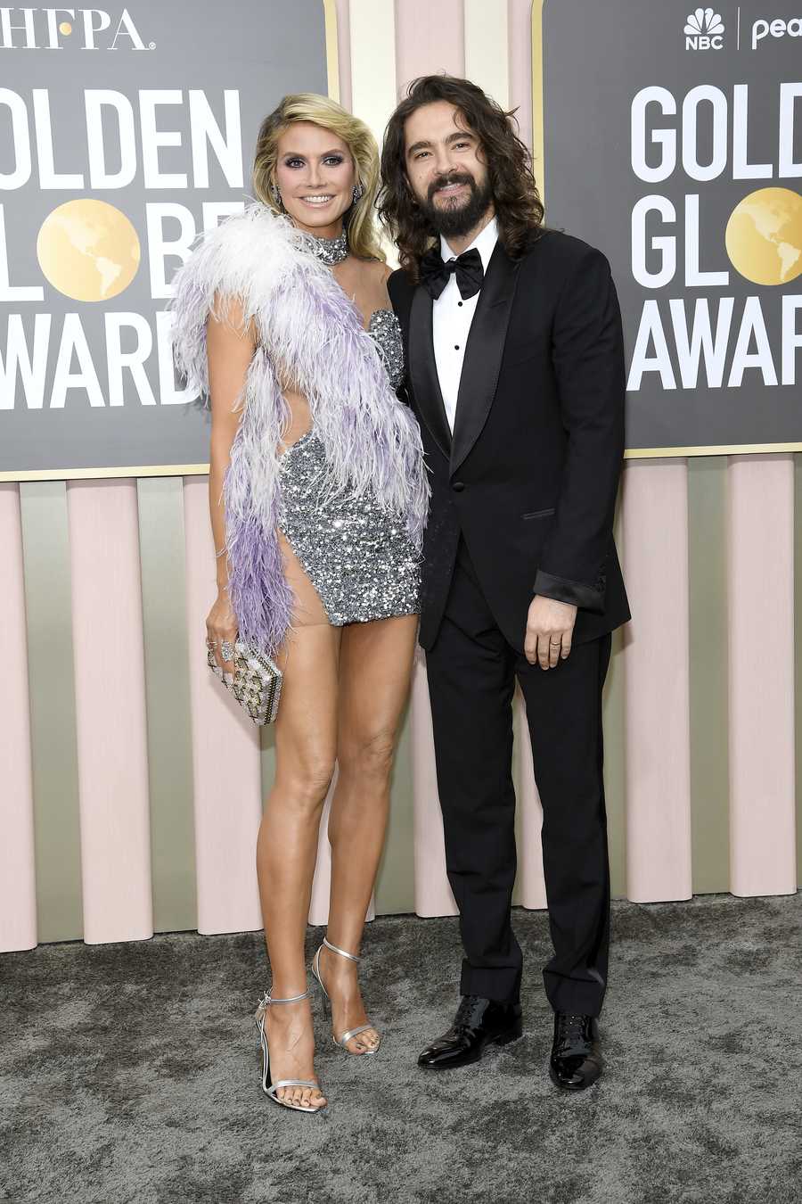 NBC's 80th Annual Golden Globe Awards - Arrivals beverly hills, california january 10 80th annual golden globe awards pictured l r heidi klum and tom kaulitz arrive to the 80th annual golden globe awards held at the beverly hilton hotel on january 10, 2023 in beverly hills, california photo by kevork djanseziannbc via getty images