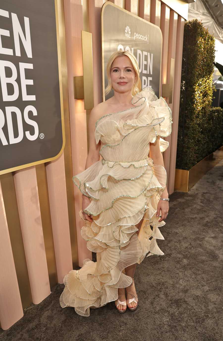 NBC's 80th Annual Golden Globe Awards - Red Carpet beverly hills, california january 10 80th annual golden globe awards pictured michelle williams arrives at the 80th annual golden globe awards held at the beverly hilton hotel on january 10, 2023 in beverly hills, california photo by todd williamsonnbcnbc via getty images