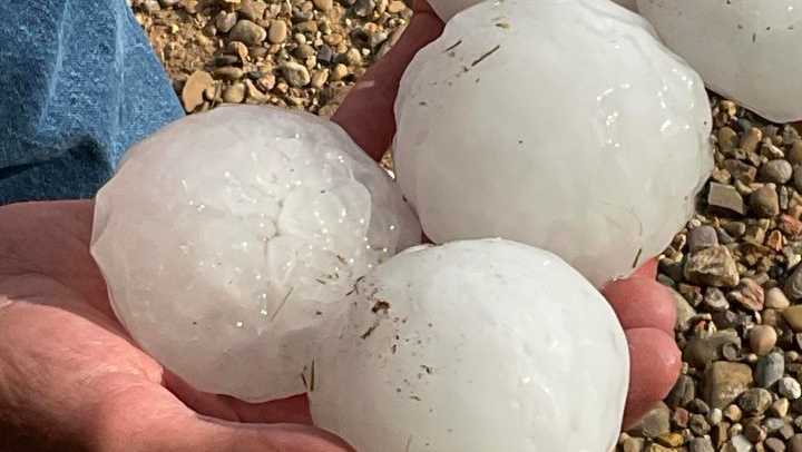 Large hail falls as severe storms move across Oklahoma large hail falls as severe storms move across oklahoma