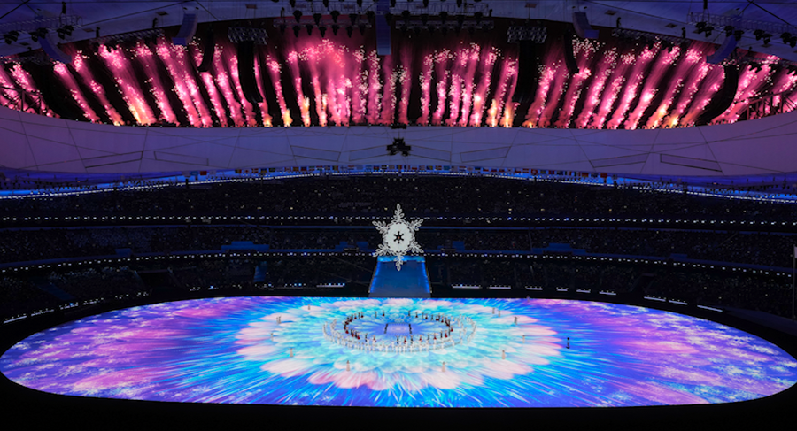 Paralympics Fireworks burst above the National Stadium during the opening ceremony at the 2022 Winter Paralympics, Friday, March 4, 2022, in Beijing.